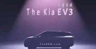 Silueta de un vehículo con el texto "The Kia EV3".