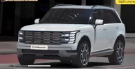 SUV blanca Hyundai Palisade LX3 en la calle.